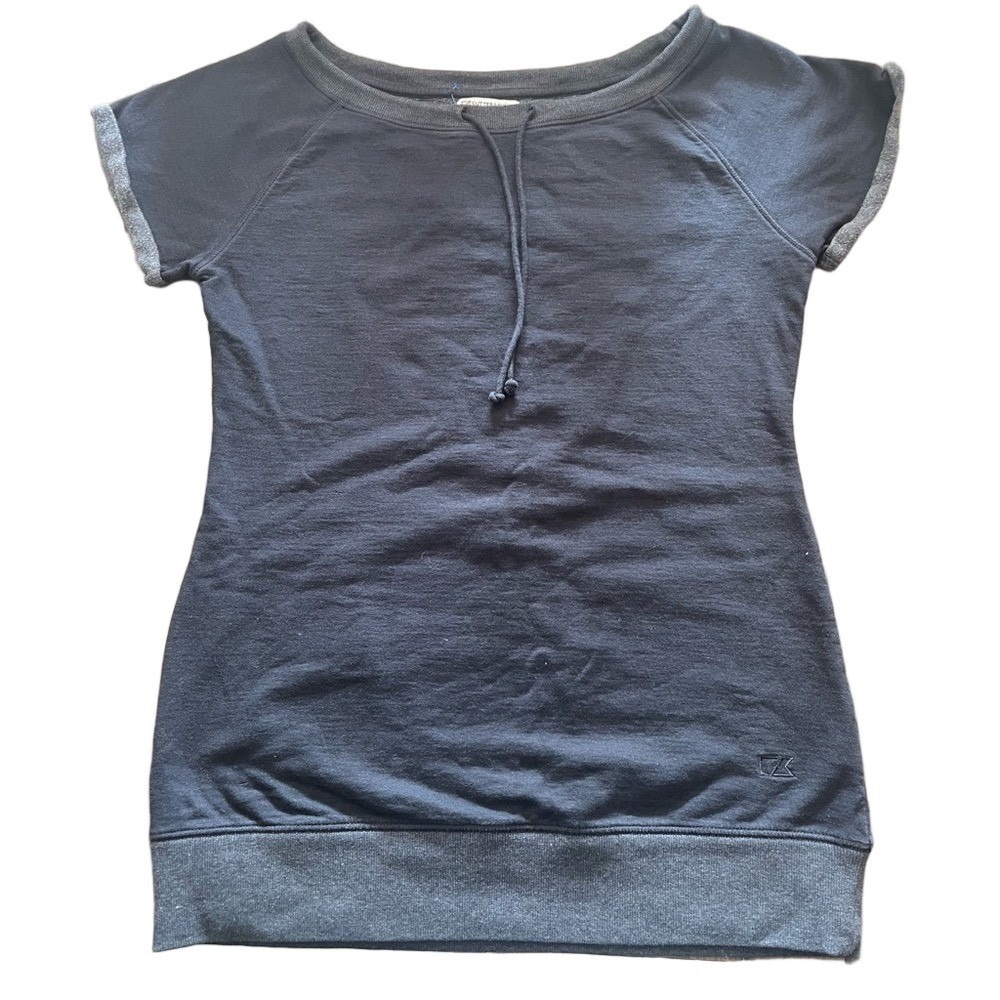 Cutter & Buck Charcoal Pullover gray black large‎ athlesure athletic tie neck